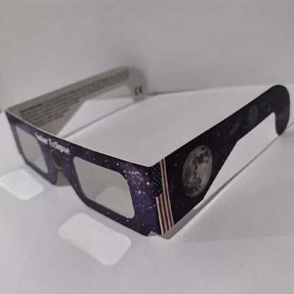 Paper-based Color-printed Frame, Silver-coated Lens Solar Eclipse Glasses