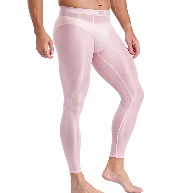 Ice Silk Nude Feel Yoga Pants Thin Men's Long Johns