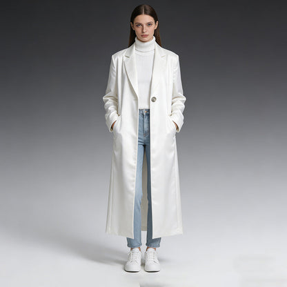 Commuter-style Designer-inspired Blazer-style Trench Coat For Women