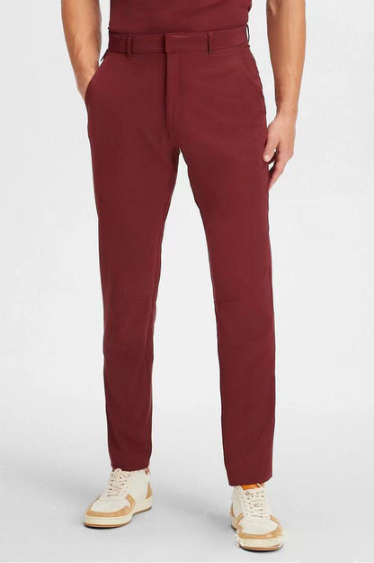 Casual Truly Slim-fit Plus-size Solid-color Mens Dress Pants