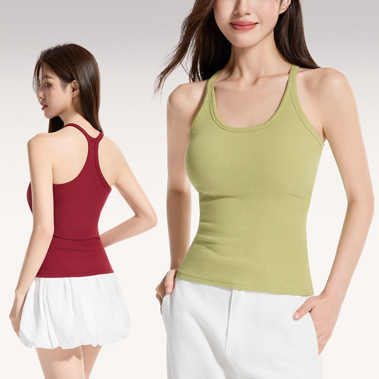 Womens Summer Slim-Fit One-Piece Back-Show Top