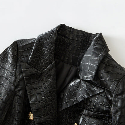 Crocodile Leather Slim-fit Jacket