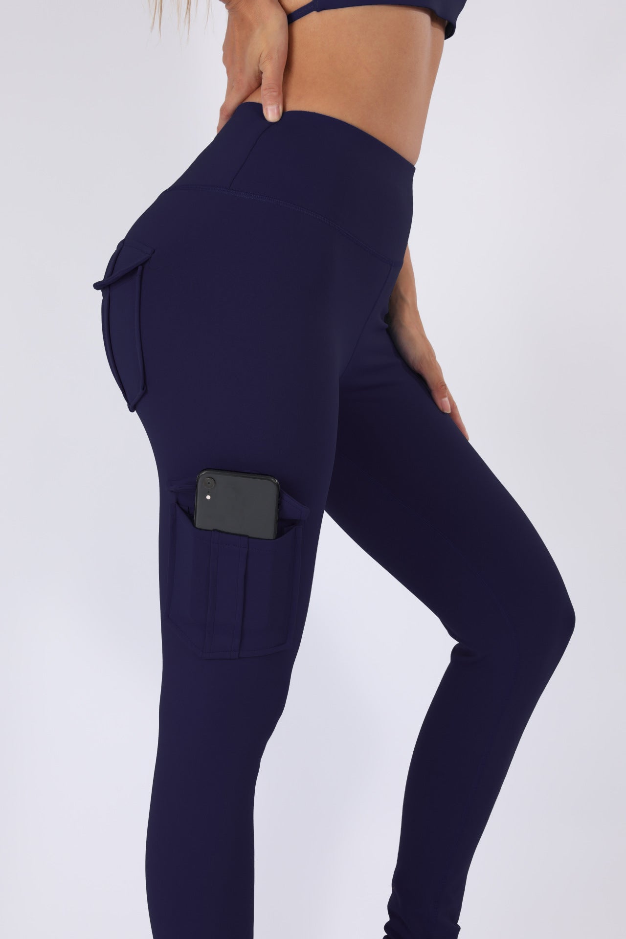Multi-Pocket Sports Brushed Naked-Feel Yoga Slimming Tight Leggings For Women With High Waist And Fitness Sweat-Wicking Multi-Pocket Design