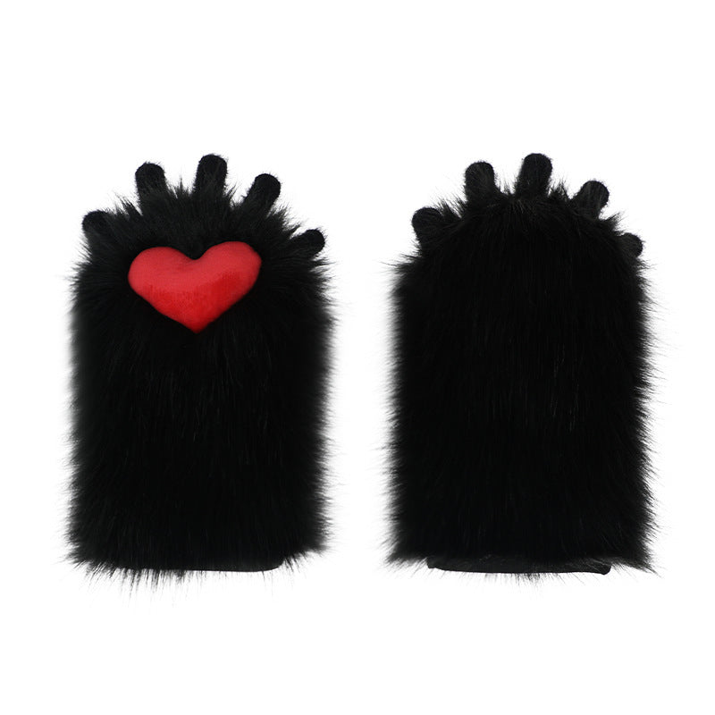 Plush-style Animal Costume Claw Gloves For Women