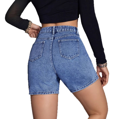 European And American Seamless Denim Shorts For Women
