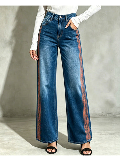 Direct-Injected Real Denim European And American Straight-Leg Pants