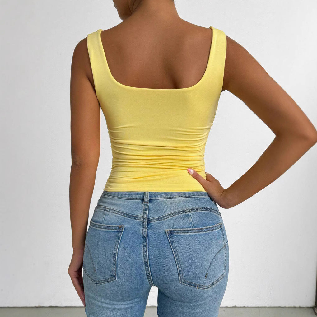 Womens Sleeveless Camisole Casual Basic Cropped Top