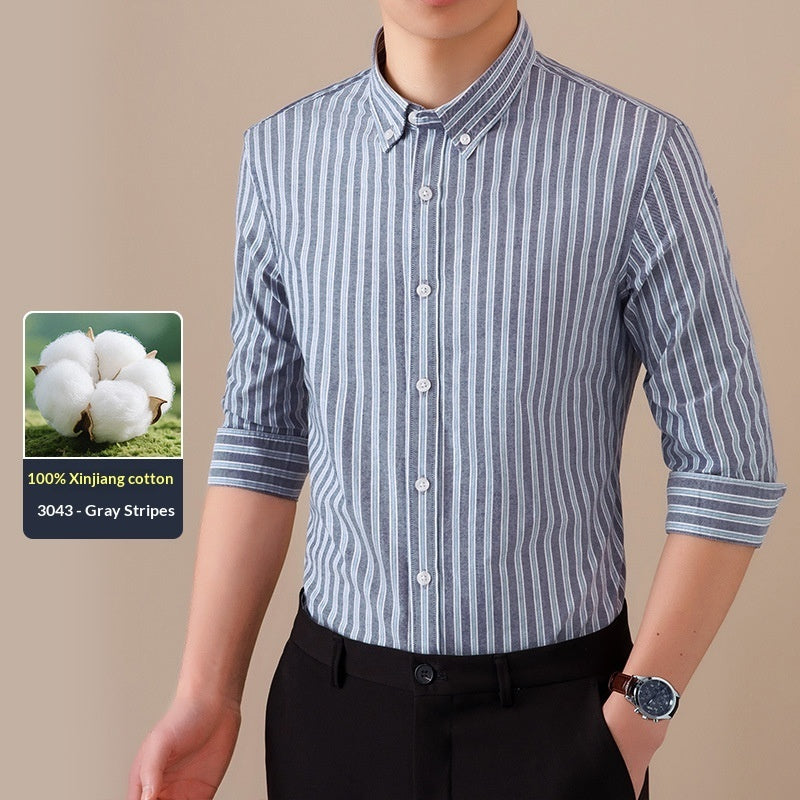 Mens Cotton Fashion Casual Breathable Shirt