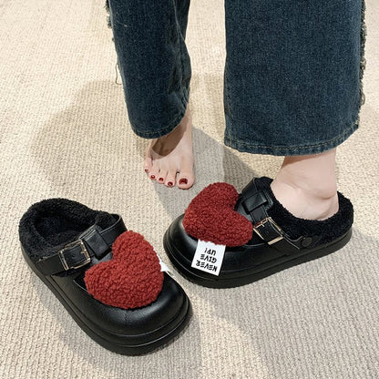 Cute Cartoon Girly Closed Toe Women's Slippers, New Premium Closed Toe Slides For Outdoor Wear In Autumn And Winter