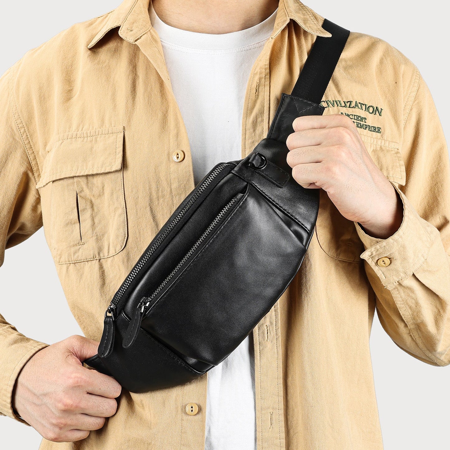 Men's High-End Chest Large-Capacity Casual Waist Bag