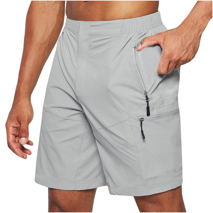 Men's Cargo Shorts  Large Size New Zipper Shorts Multi-flap Pocket Pants Mobile Phone Men's Shorts Quick-drying Fabric