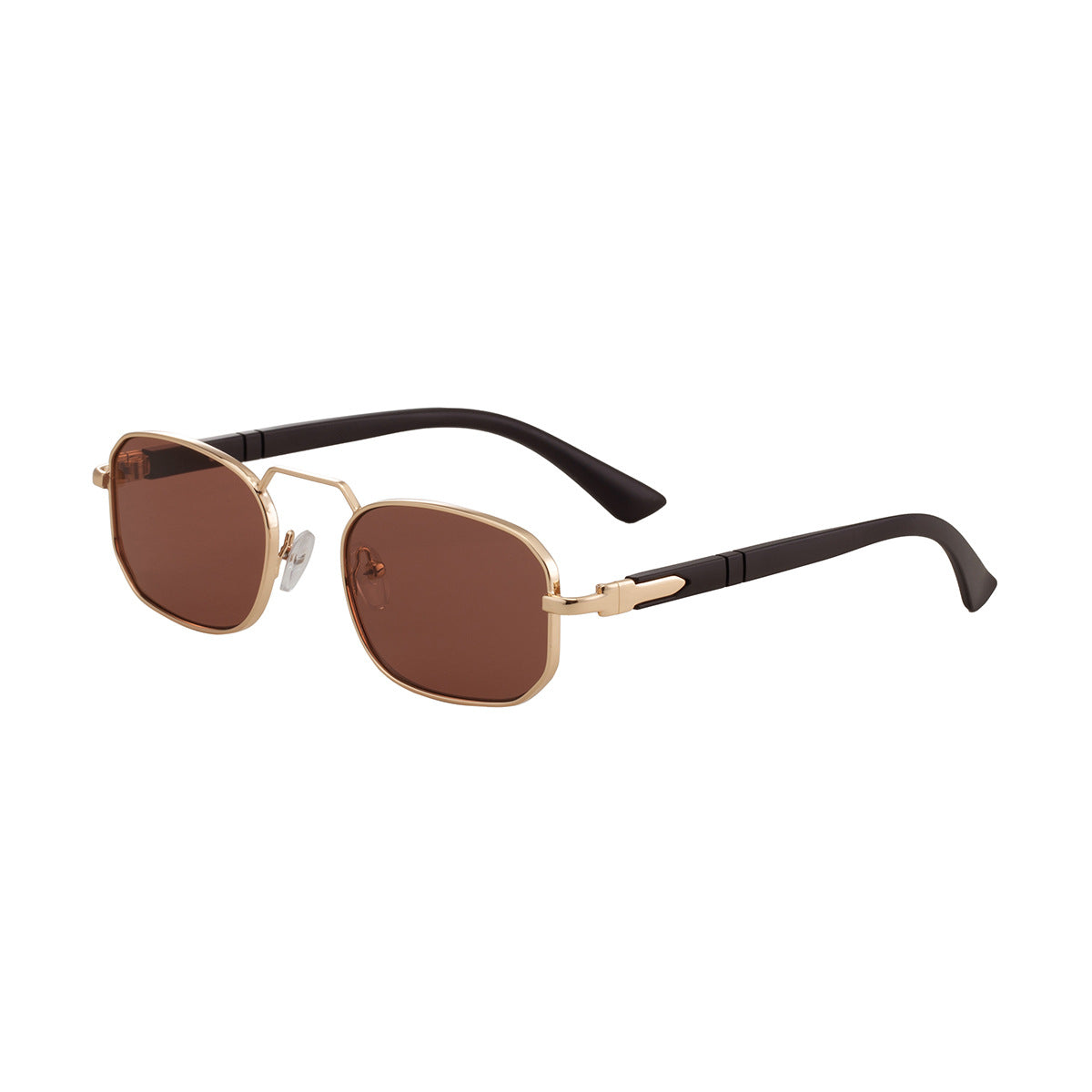 New European And American Fashion Square Frame Sunglasses For Men And Women, Metal Frames, Retro Trendy Narrow Frame Sun Protection Sunglasses, Cross-Border