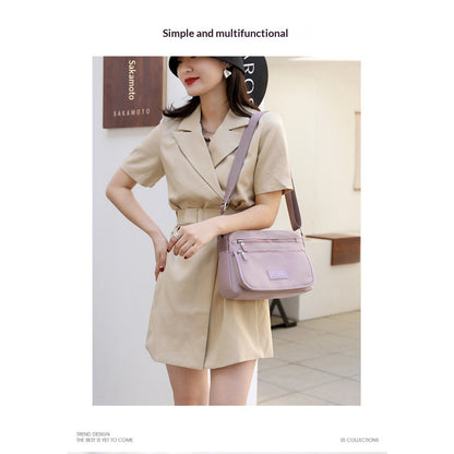 Foreign Trade Women's Bags 2026 New Trendy Shoulder Bag Waterproof Nylon Bag Multi-Layer Crossbody Bag Korean Style Versatile Backpack