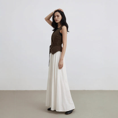 Suede Vest Top Fashionable Retro Warm Cross-Over Waistcoat