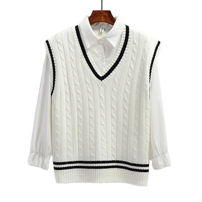 New Preppy-Style Knitted Vest For Women
