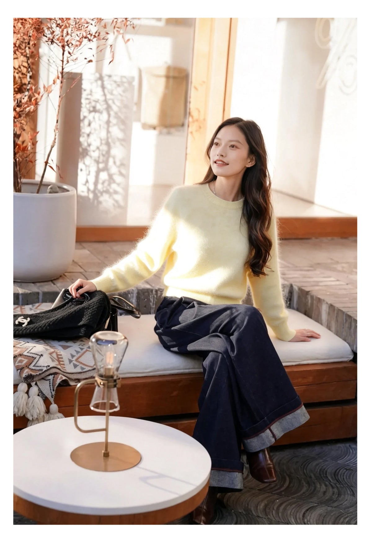 Womens Casual, Loose-fitting, Versatile Solid-color Sweater