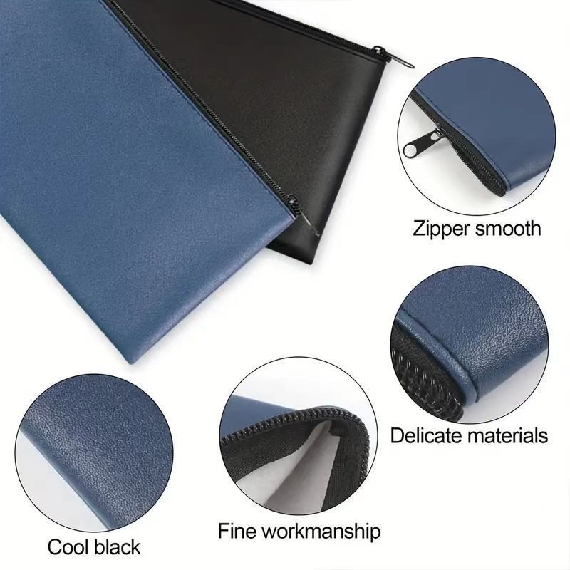 Leather Zip Pouch Minimalist Storage Clutch Bag