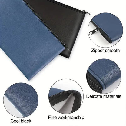Leather Zip Pouch Minimalist Storage Clutch Bag