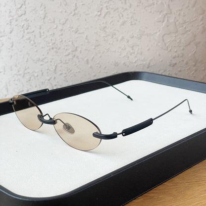 No-makeup Look Rimless Oval Plain Glasses For Women