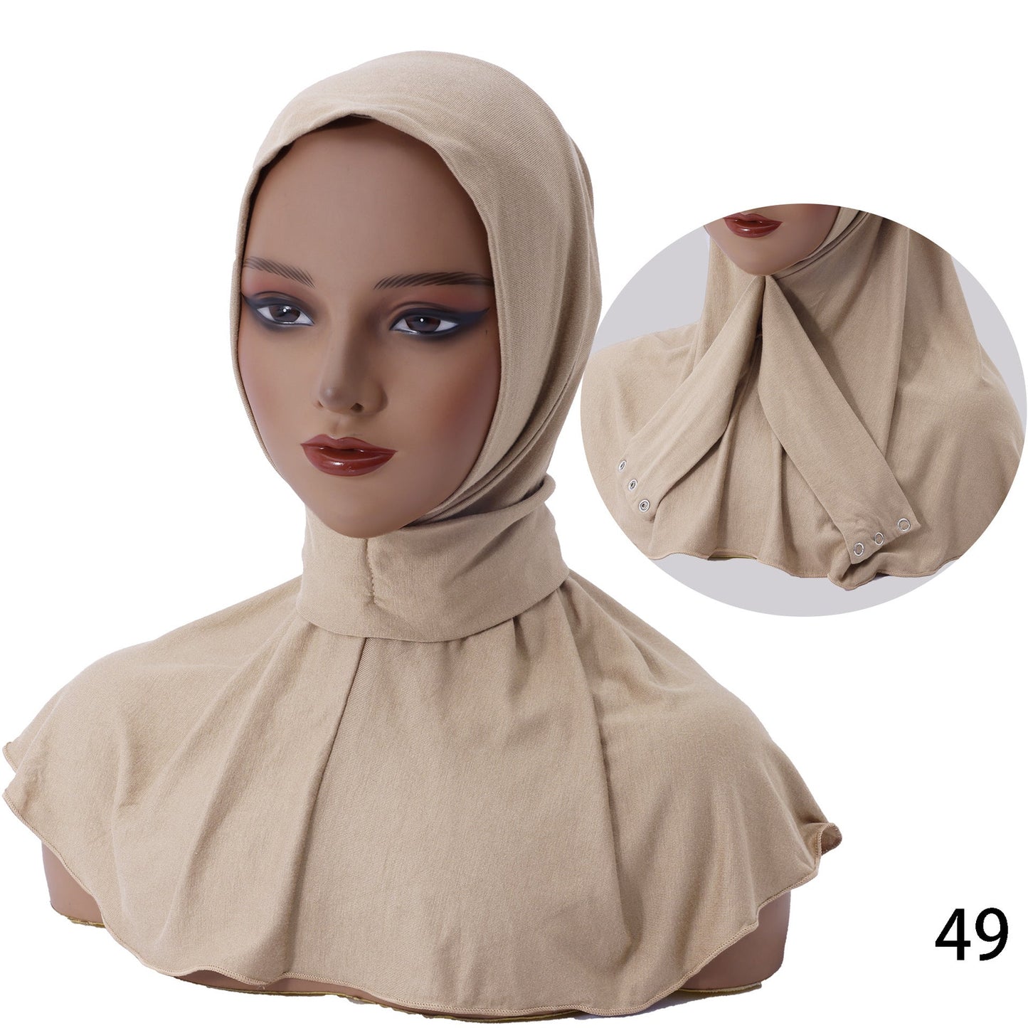 Womens Modal Cotton Headscarf Cap With Three Buttons