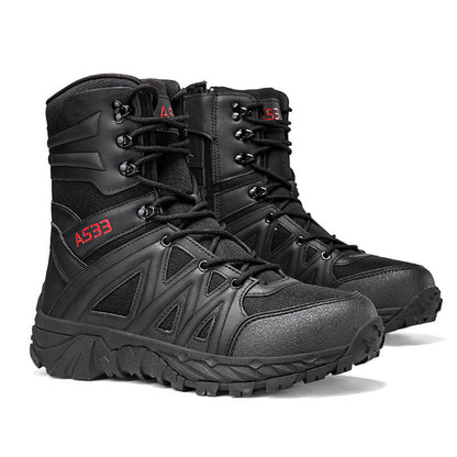 Breathable Leather Hiking Boots High-top Outdoor Climbing Shoes And Rugged Work Boots For The Wildernes