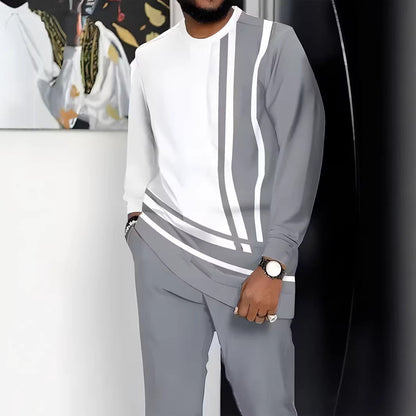 Fashionable Mens Long-Sleeve Pants Sports Suit