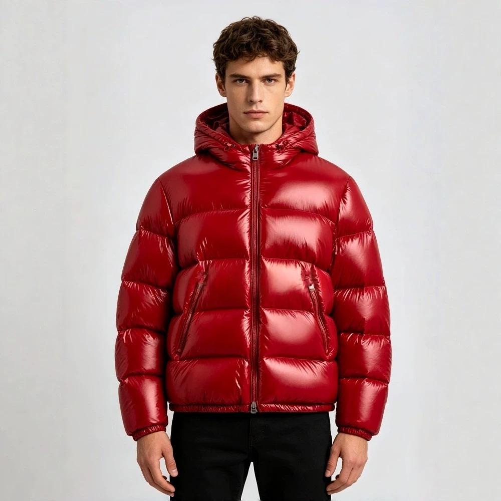 Mens Hooded Cotton Padded Jacket Casual And Warm European American Style Outerwear