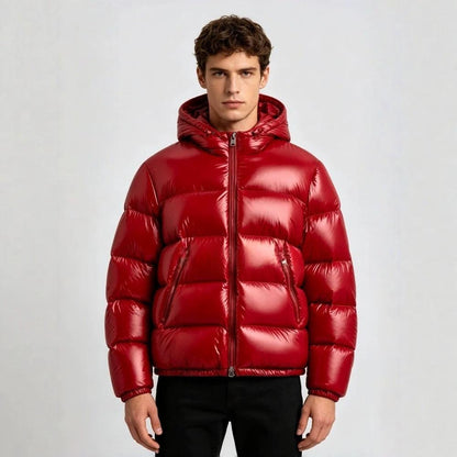 Mens Hooded Cotton Padded Jacket Casual And Warm European American Style Outerwear