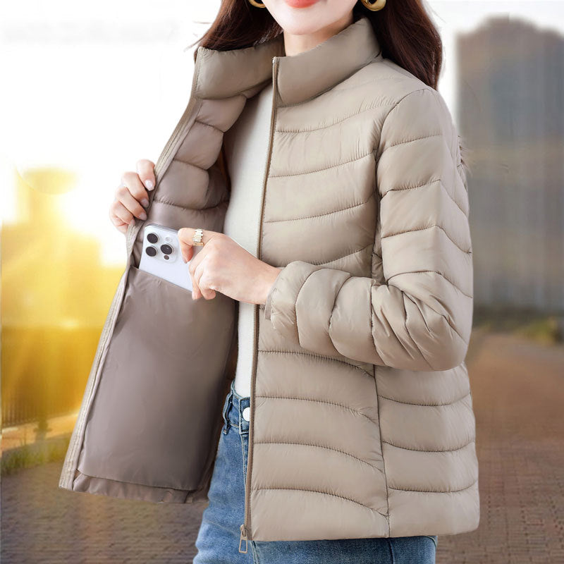 Womens Cotton-padded Coat For Winter Relaxed-fit Outerwear For Middle-aged