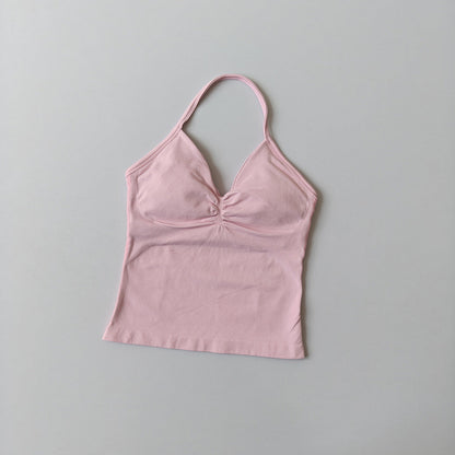 Seamless Halter-Neck Sports Fitness Slim-Fit Yoga Tank Top For Women