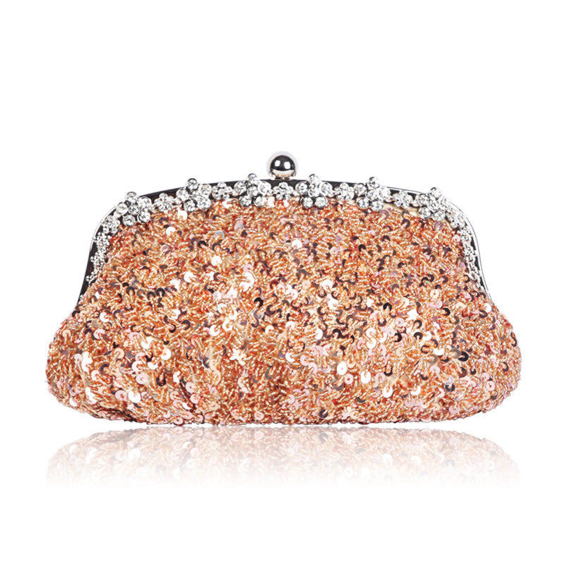 Diamond-encrusted Fully Beaded And Sequined Tote Bagshoulder Or Crossbodyvintage Bead-embroidered Design