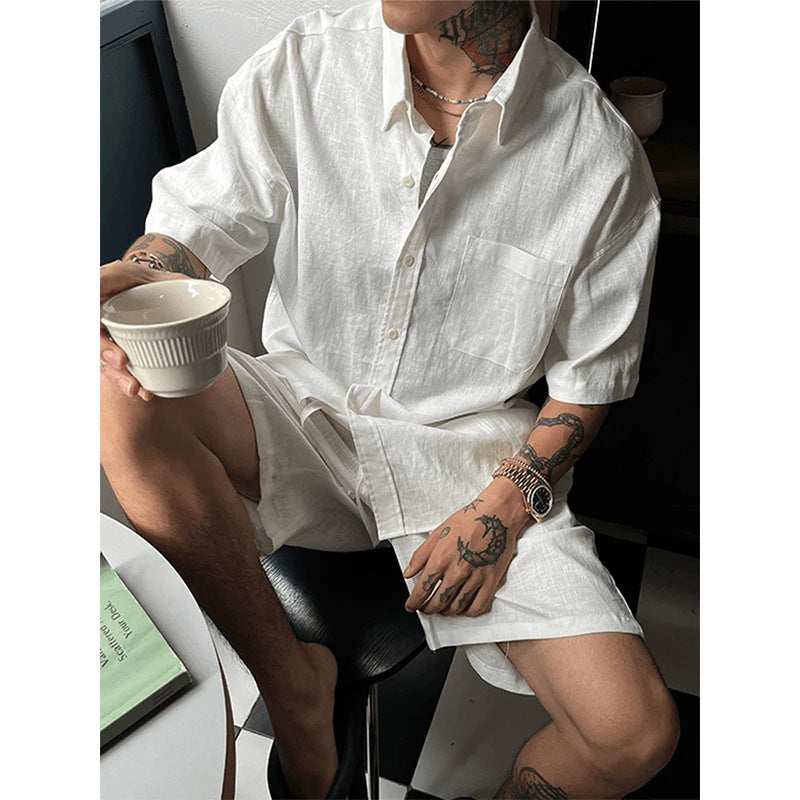 Old-money-style Linen Casual Suit For Men Summer Lightweight