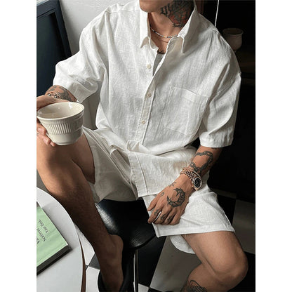 Old-money-style Linen Casual Suit For Men Summer Lightweight