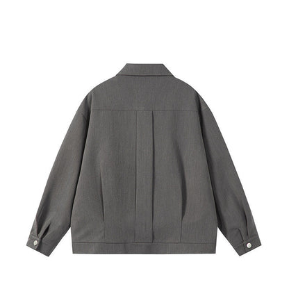 New Versatile Zipper Spring And Autumn Fashion Simple Jacket Coat Japanese Black