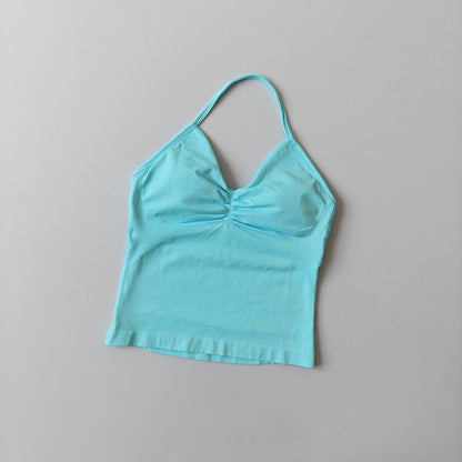 Seamless Halter-Neck Sports Fitness Slim-Fit Yoga Tank Top For Women
