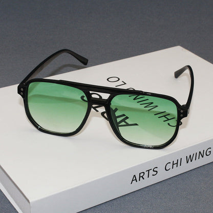 Square Double-bridge Fashionable Sunglasses