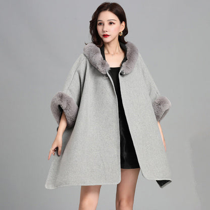 Mid-length Fur Coat Womens Knitted Cardigan