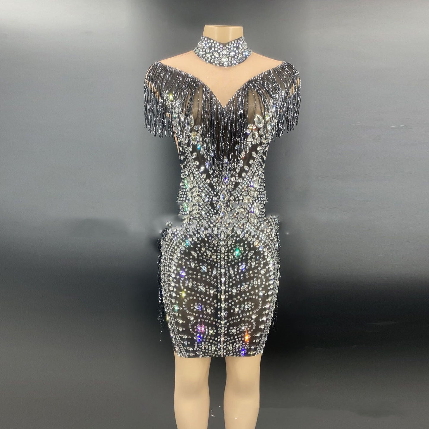 Luxury Tassel Beaded Dress