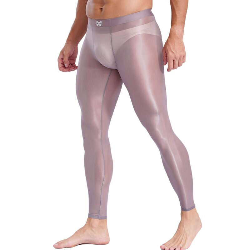 Ice Silk Nude Feel Yoga Pants Thin Men's Long Johns