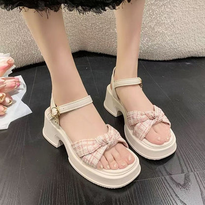 2026 New Arrival High Heel Sandals For Petite Women, Elevating Platform Gorgeous Single Strap Fairy Style Beach Sandals For Summer
