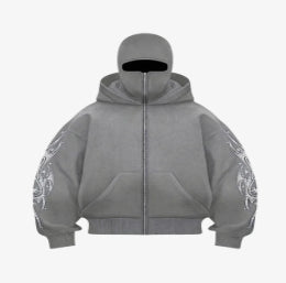 Gradient Design Hooded Cardigan - Unisex Casual Knit Sweater Jacket for Men and Women