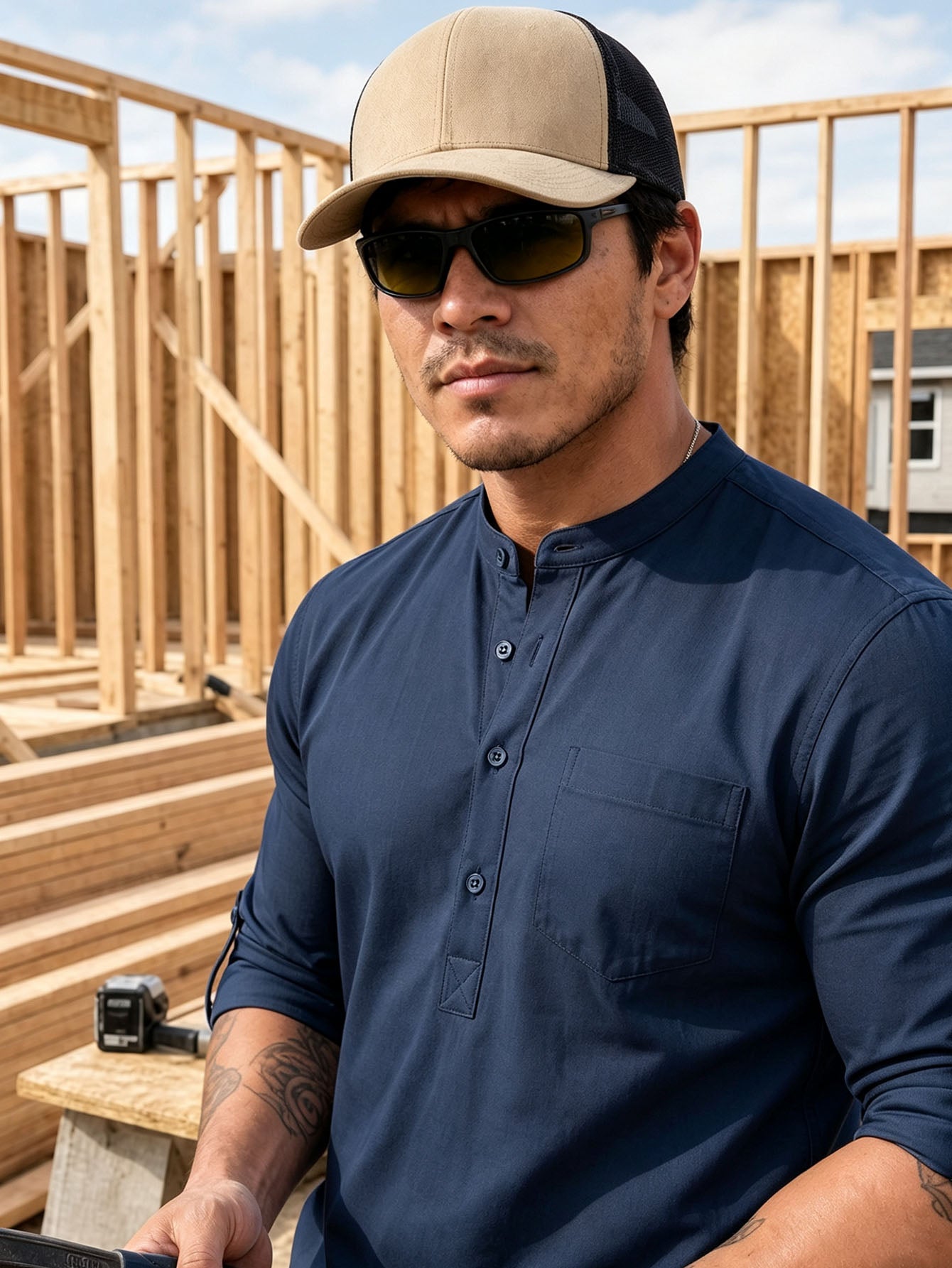 Tough Cotton Mid-Sleeve Work Shirt  Rugged, Breathable & Job-Site Ready
