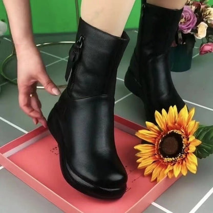 British Style Retro Middle Flat Boots