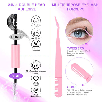 12 Rows Of 30D Plus 40D Clusters Of 240 Segmented Lashes Set