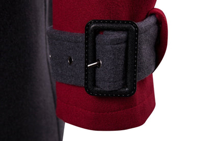 Double-breasted Hooded Belted Mid-length Wool Trench Coat