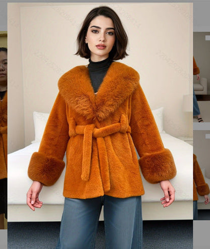 New Autumn Winter Eco-friendly Faux Fur Womens Mid-length Coat