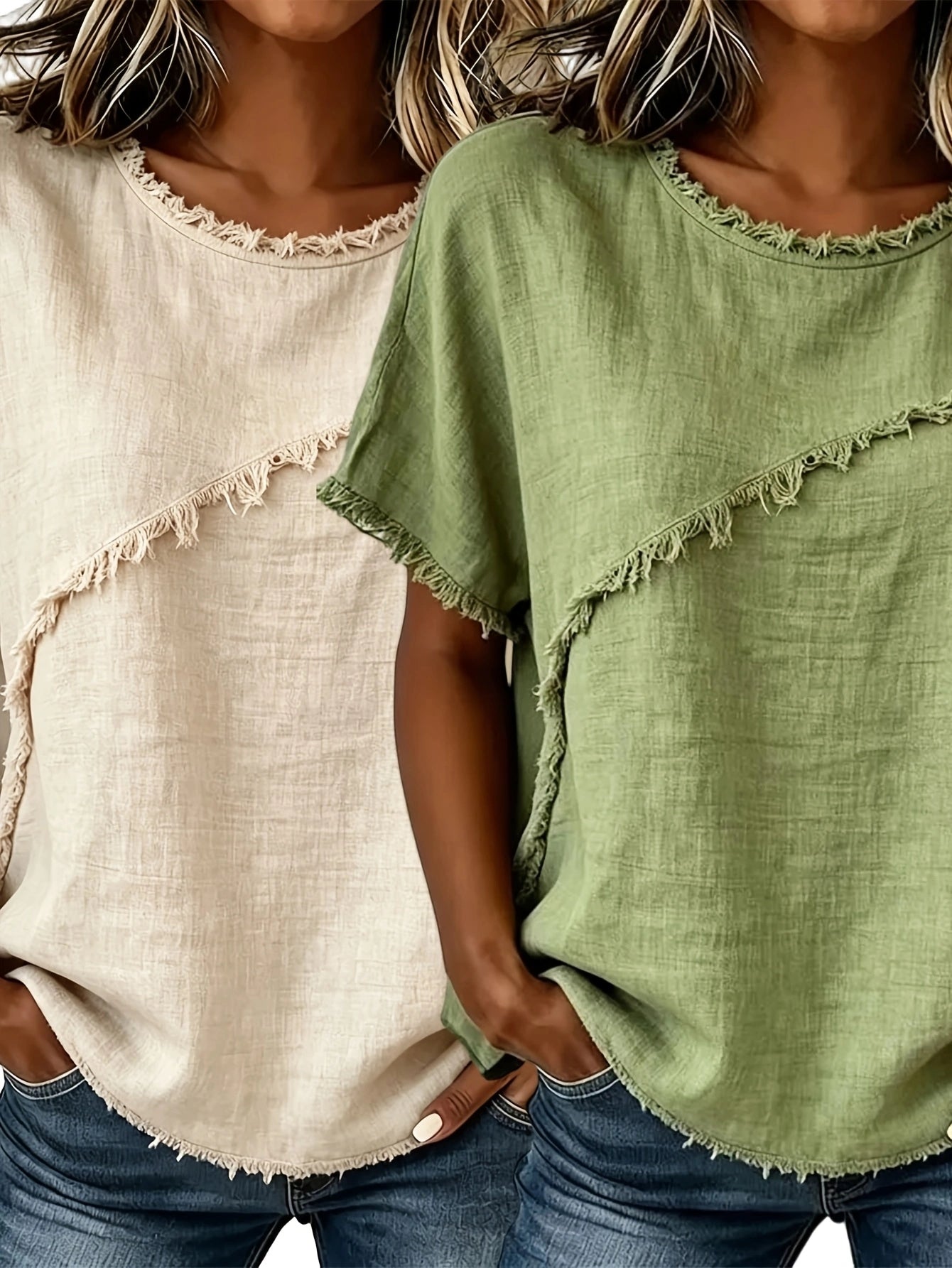 Women's Round-Neck Casual Loose Short-Sleeve Top