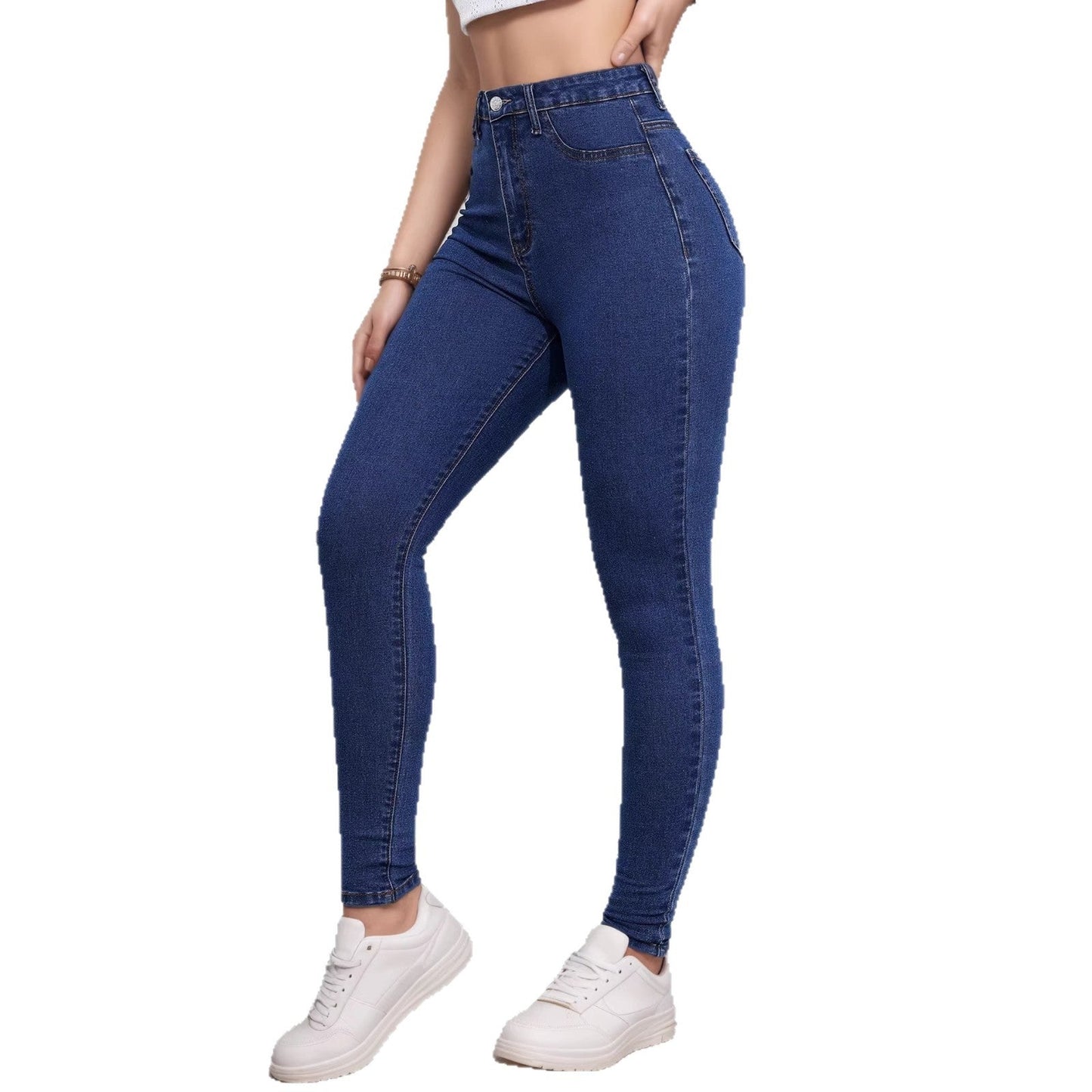 Stretchy Slim-fit Skinny Jeans High-waisted With Tummy-control Design