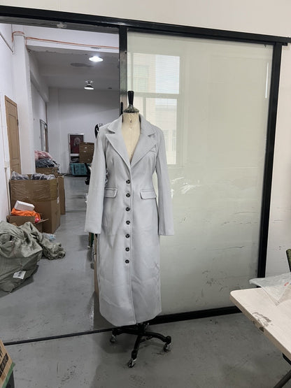New Elegant Solid-color Lapel-tied Coat