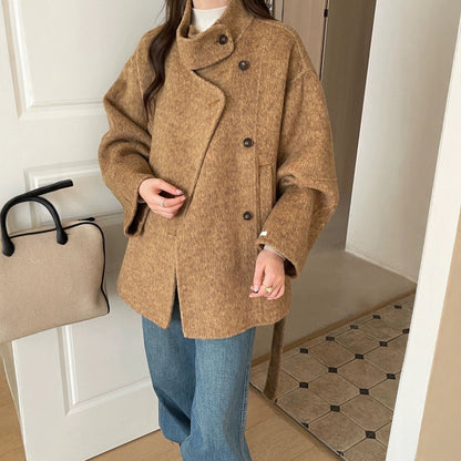 Lace-up Mid-length Double-faced Wool Coat Womens Wool Outerwear